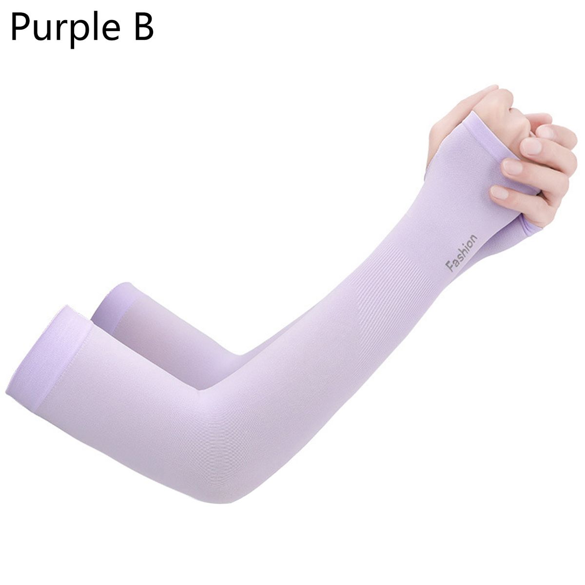 1 Pair Arm Sleeves UV Protection High Elasticity-Purple