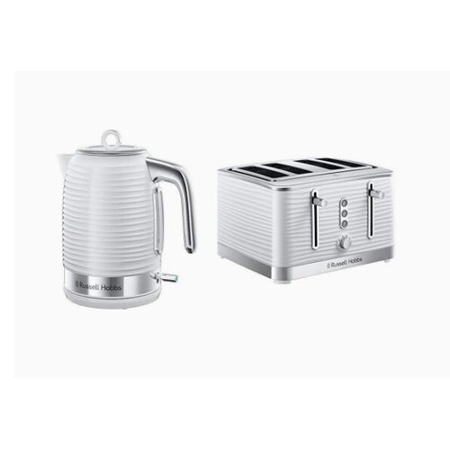 Inspire White 1.7L Cordless Kettle & 4 Slice Toaster Set