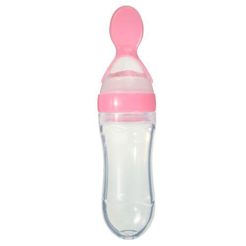 Baby Infant Squeeze Spoon Food Bottle Feeder - 1pcs
