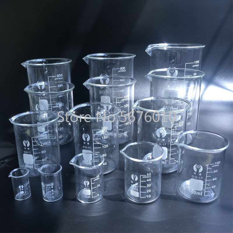 1set Lab Borosilicate Glass Beaker All Sizes Chemical