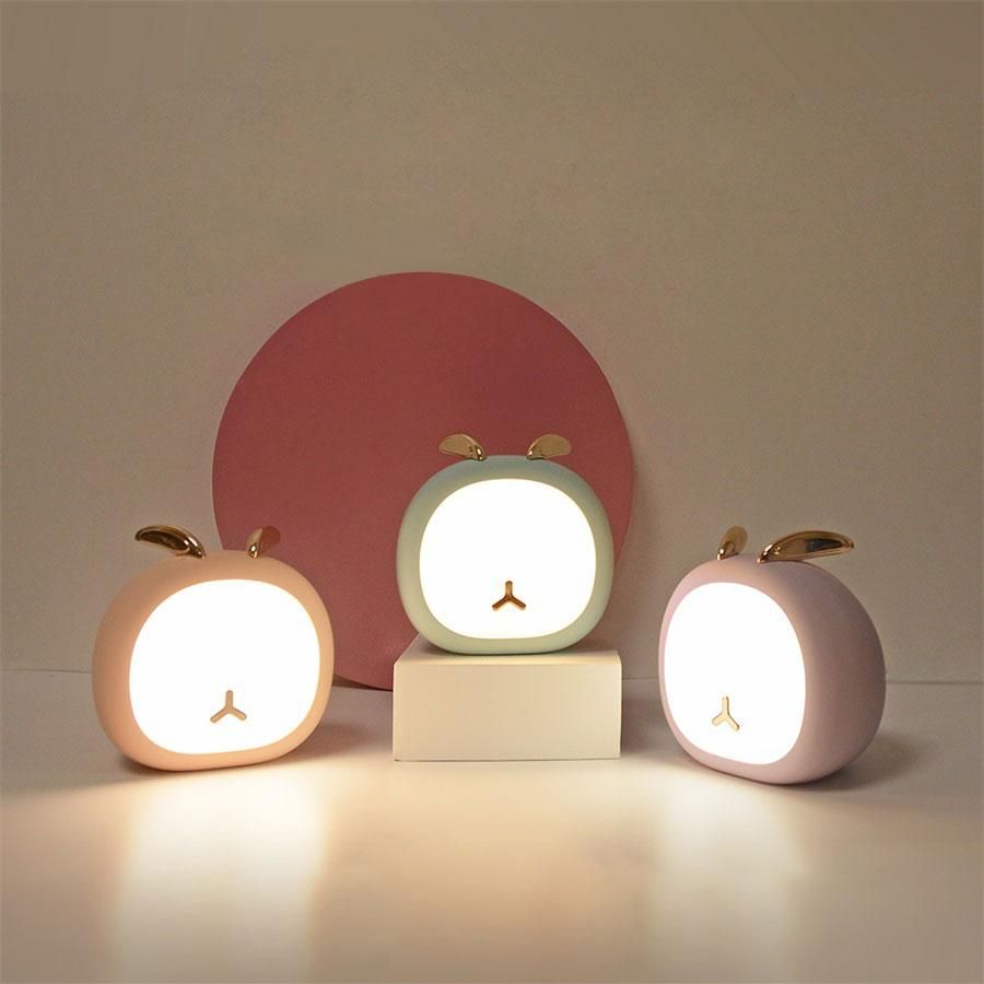 Deer Rabbit Rechargeable LED Night Lamp Mini USB Touch Sensor Animals Night Light Holiday for Baby Bedroom Christmas Gift