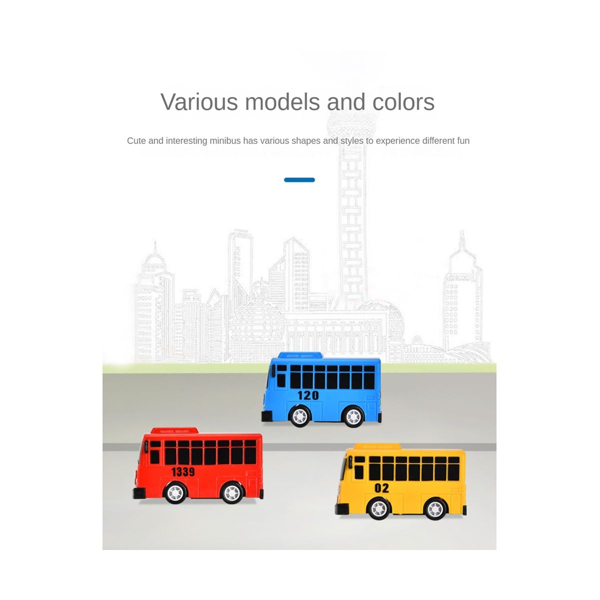 5Pcs Mini Bus Toy Car, Model Car, for Boys Friends and