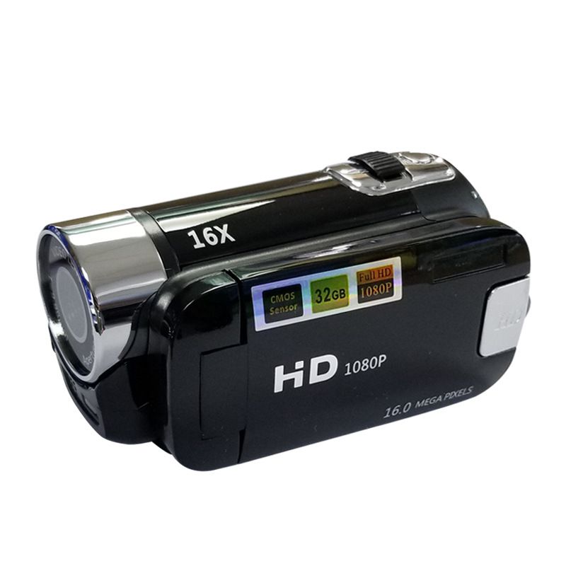 Anti Shake DV Camcorder 1080P HD 16X Night Shoot Zoom Mic 2.7 Inch Screen Handheld Digital Video Camera For Vlog Party Wedding Black