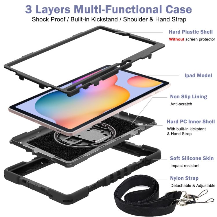 For Samsung Galaxy Tab S6 Lite P610/P615 Silicone+PC Case