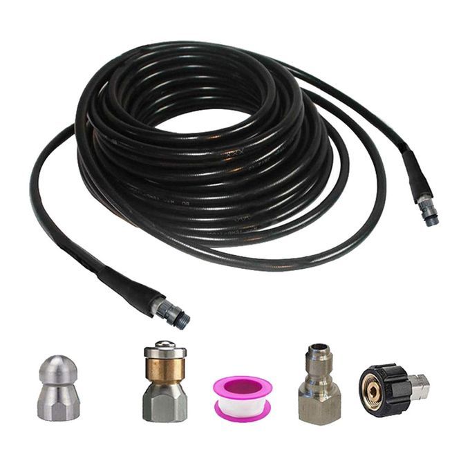 High Pressure Washer Sewer Cleaning Nozzle Adapter Quick Connector Set