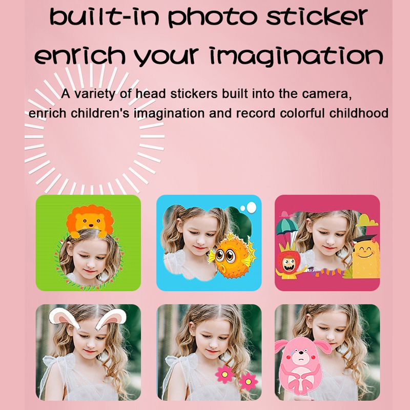Portable Mini Wifi Child Instant Print Camera Thermal Printing Camera Digital Photo Camera Girl Toy Kid Camera Video Recorder 3 Paper 32G