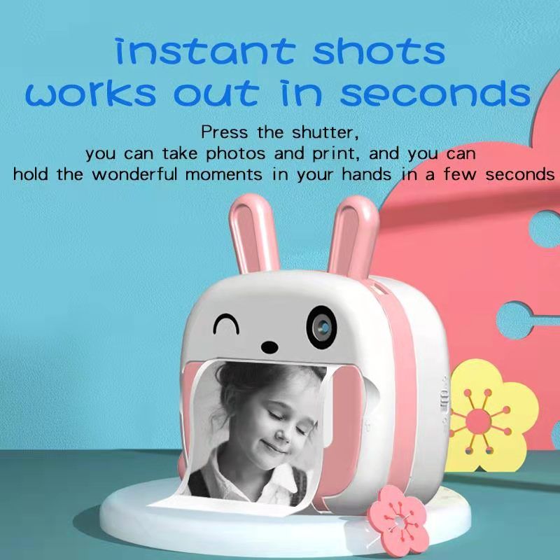 Portable Mini Wifi Child Instant Print Camera Thermal Printing Camera Digital Photo Camera Girl Toy Kid Camera Video Recorder 3 Paper 32G