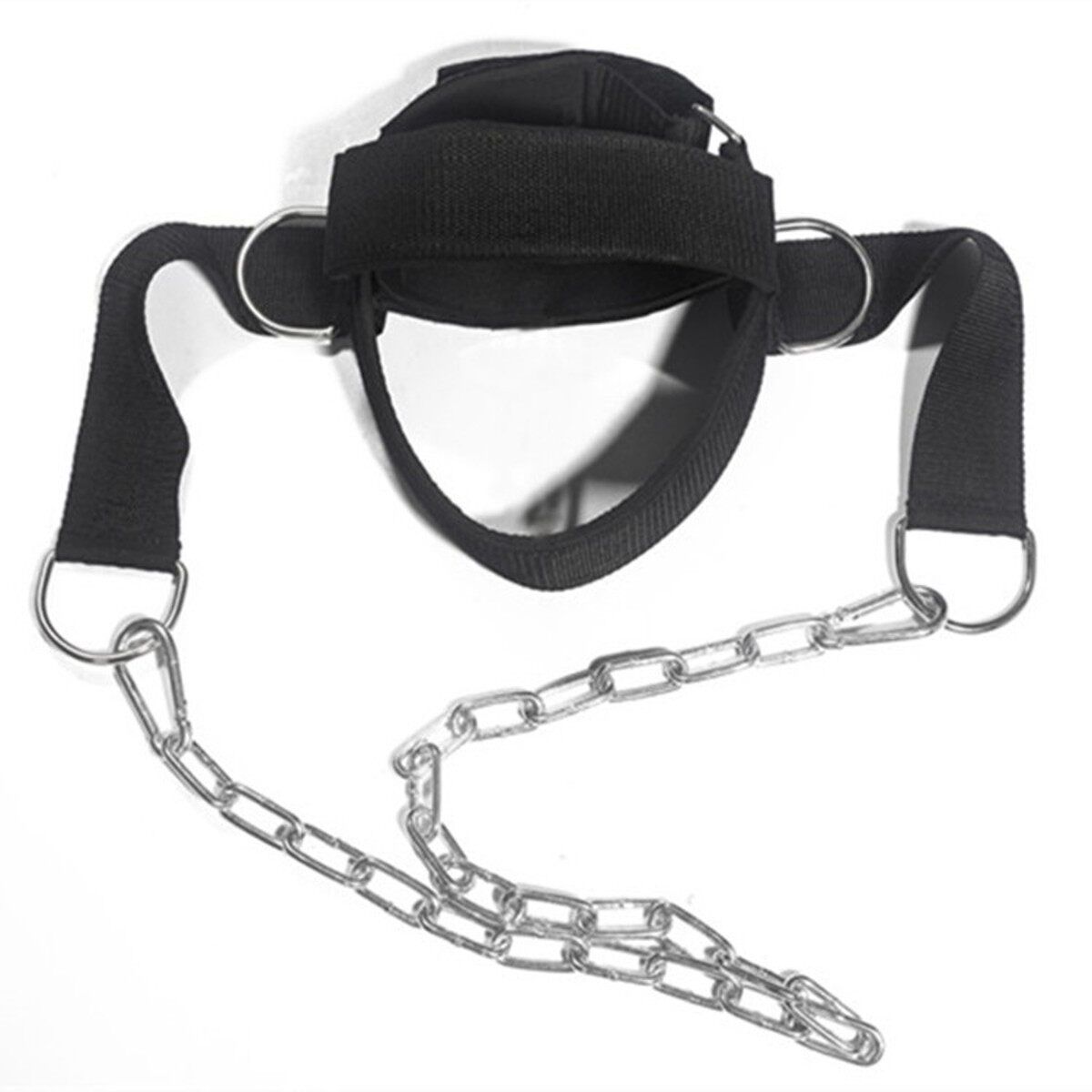 Resilient Trainer Weight Lifting Strength Neck Muscles Builder Adjustable Chain Belt Head Harness Gym Fitness