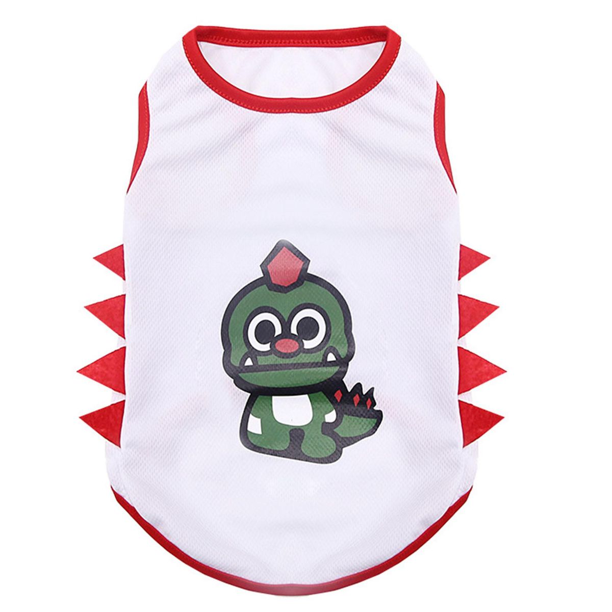 Pet T-shirt Cartoon Dinosaur Printed Breathable-Red & Green