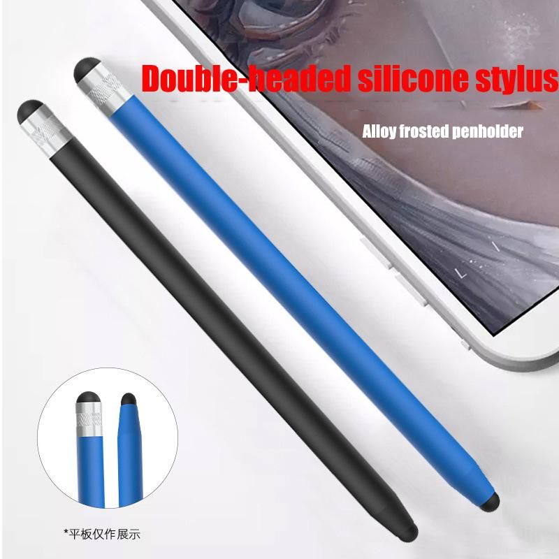14cm Universal Pencil Double Dual Silicon Head Touch Capacitive Screen Stylus Caneta Capacitiva Pen For Ipad Tablet Smartphone
