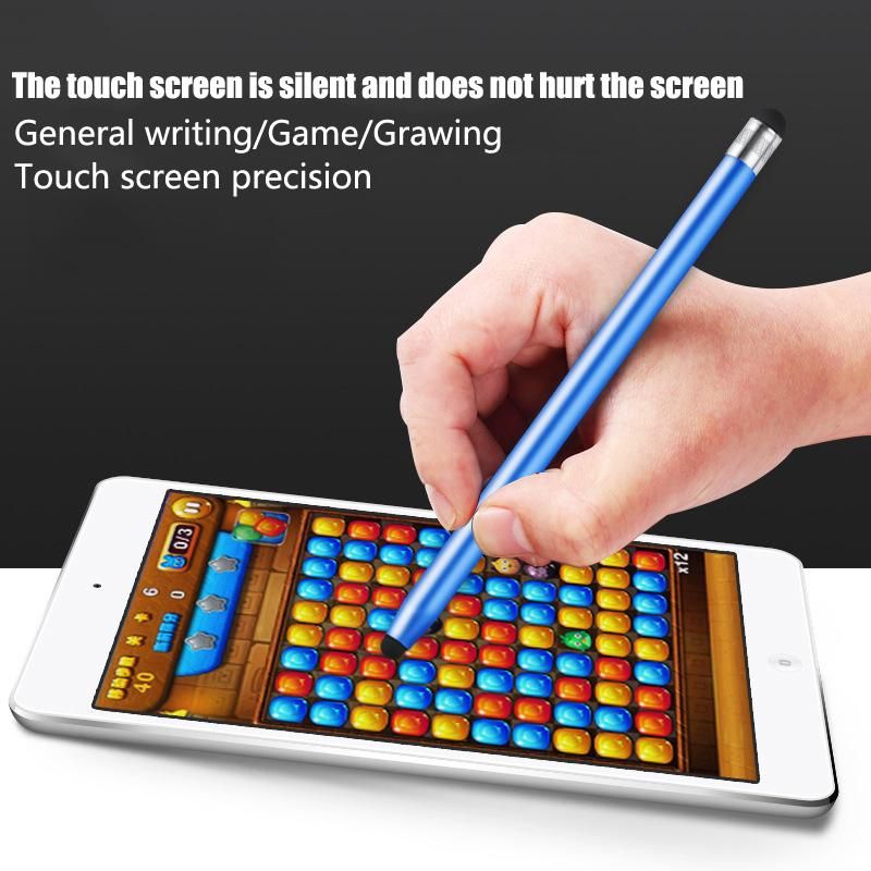 14cm Universal Pencil Double Dual Silicon Head Touch Capacitive Screen Stylus Caneta Capacitiva Pen For Ipad Tablet Smartphone
