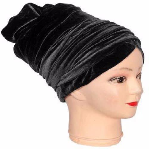 Double Layers Fashionable Turban Scarf - Black