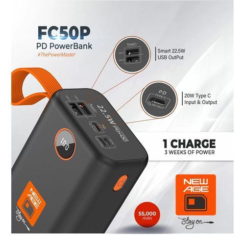 50000 MAh FC50P POWER BANK FAST CHARGE + A FREE CHARGER