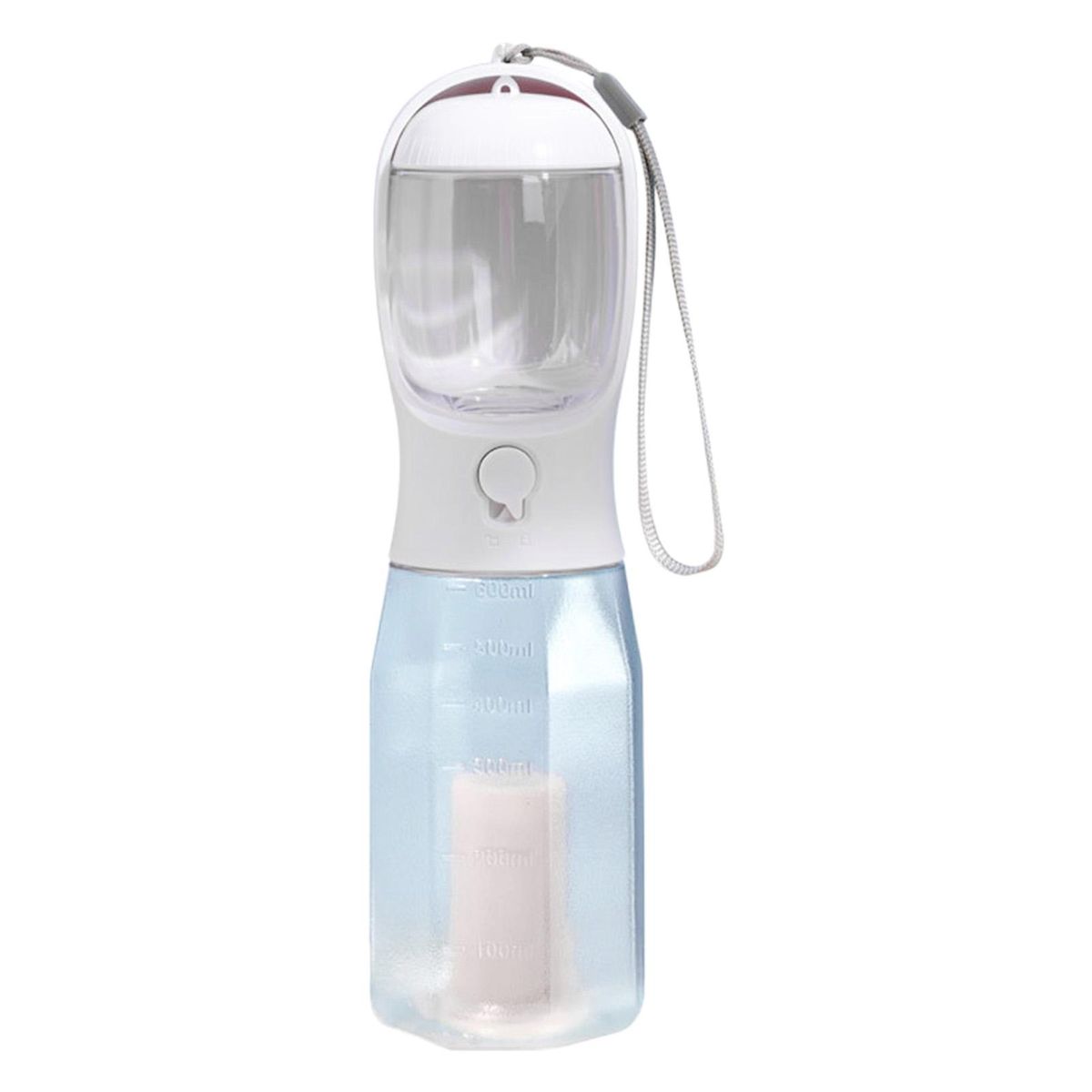3-in-1 Portable Dog Water Bottle with Feeder Poop Bag for Outdoor White
