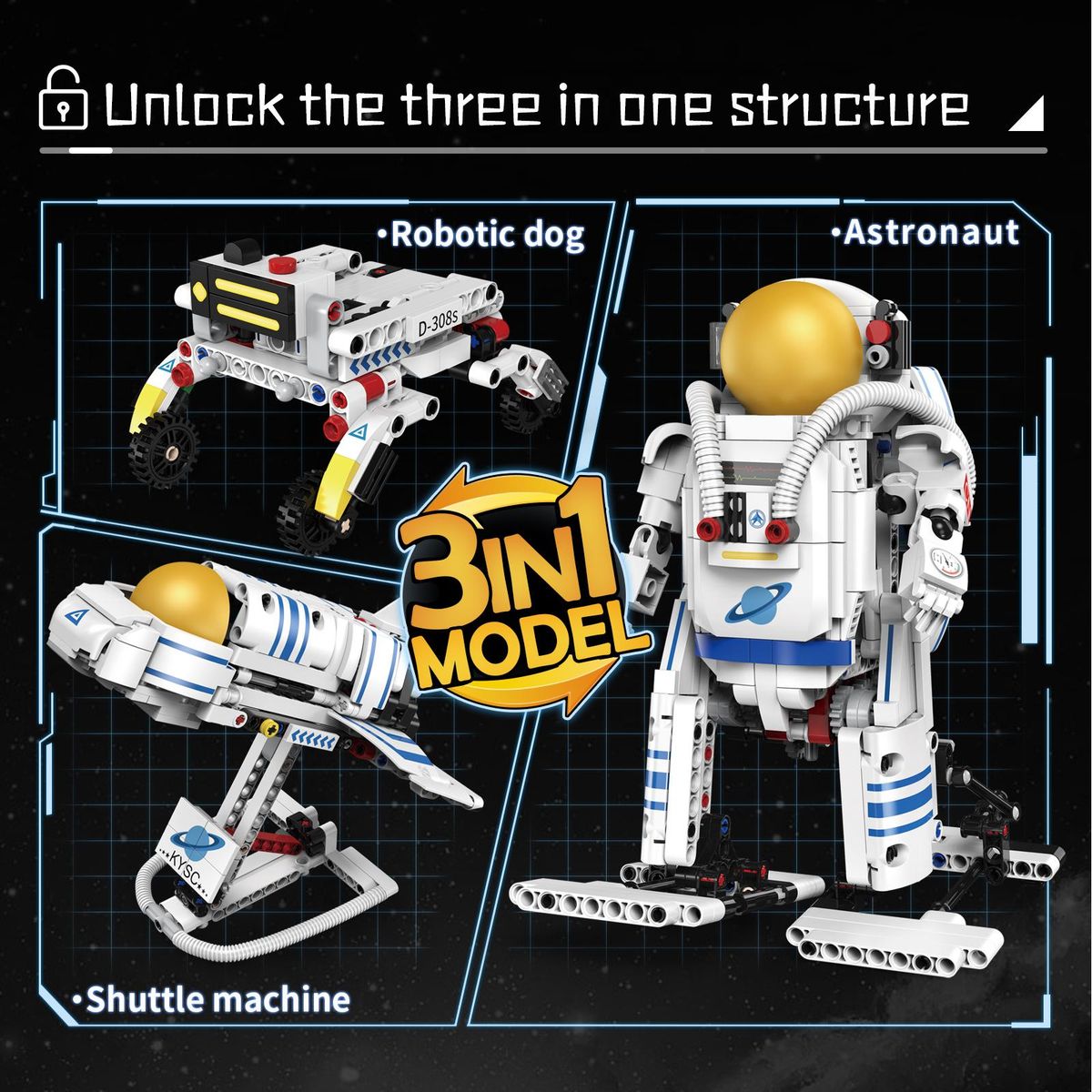 K96166 RC Toys Programming Transformer Building Blocks Astronaut Educational toys for children