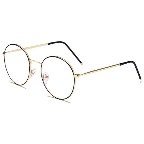 Anti Blue Light Glasses Oval Black-Gold Computer Glasses