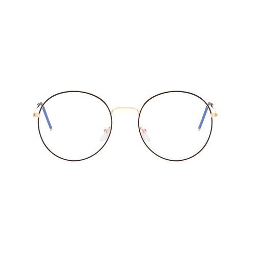 Anti Blue Light Glasses Oval Black-Gold Computer Glasses