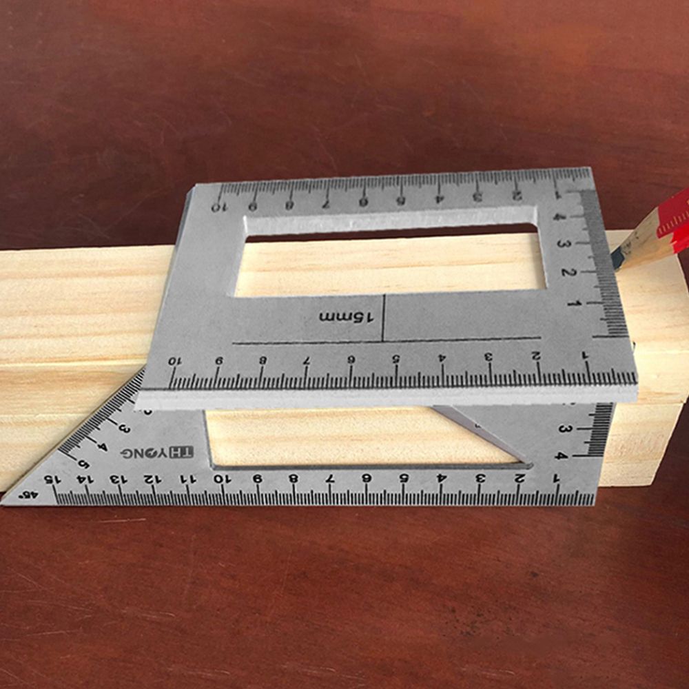 Multifunctional Ruler Stainless Steel Square 45/90 Degree