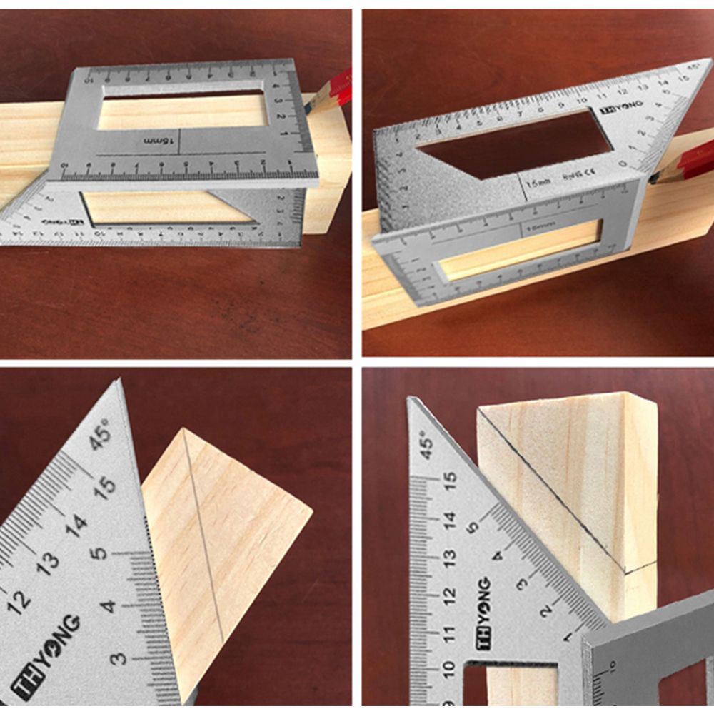 Multifunctional Ruler Stainless Steel Square 45/90 Degree