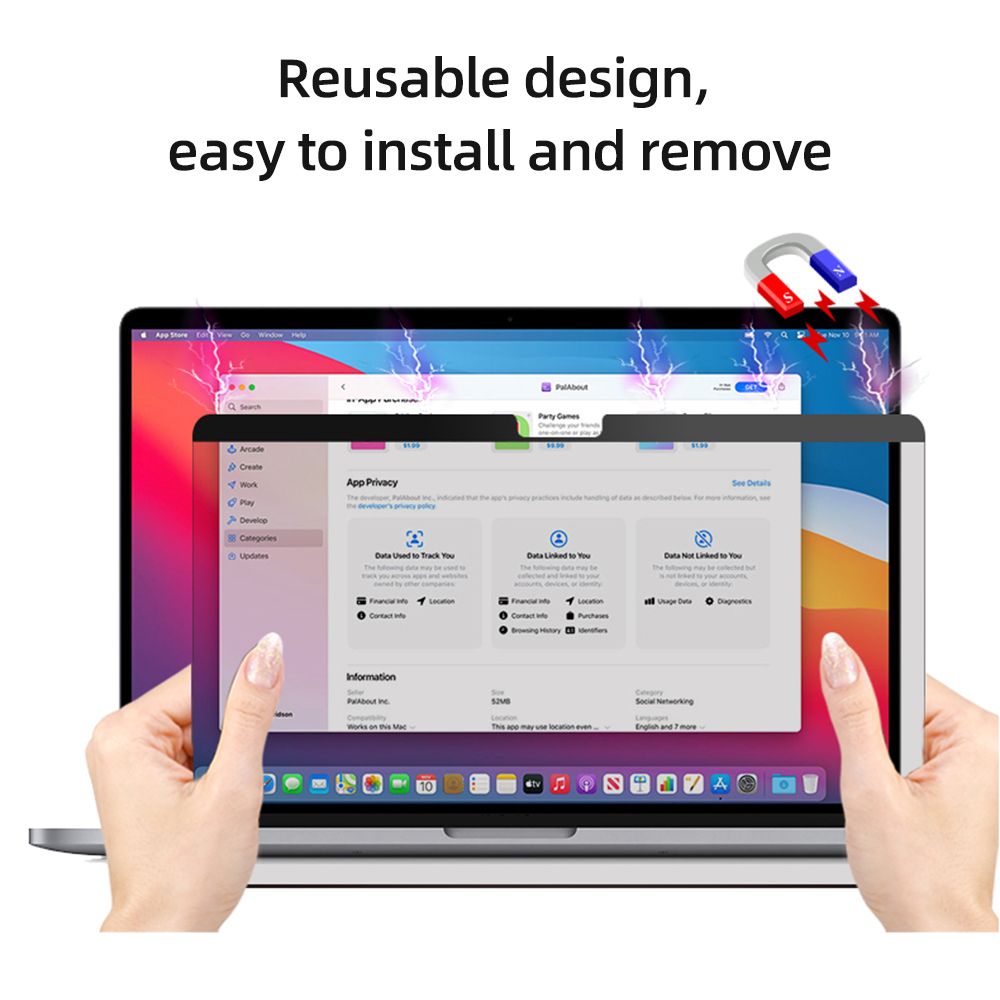 Reusable Privacy Ultra-Thin Screen Film For 16.2"
