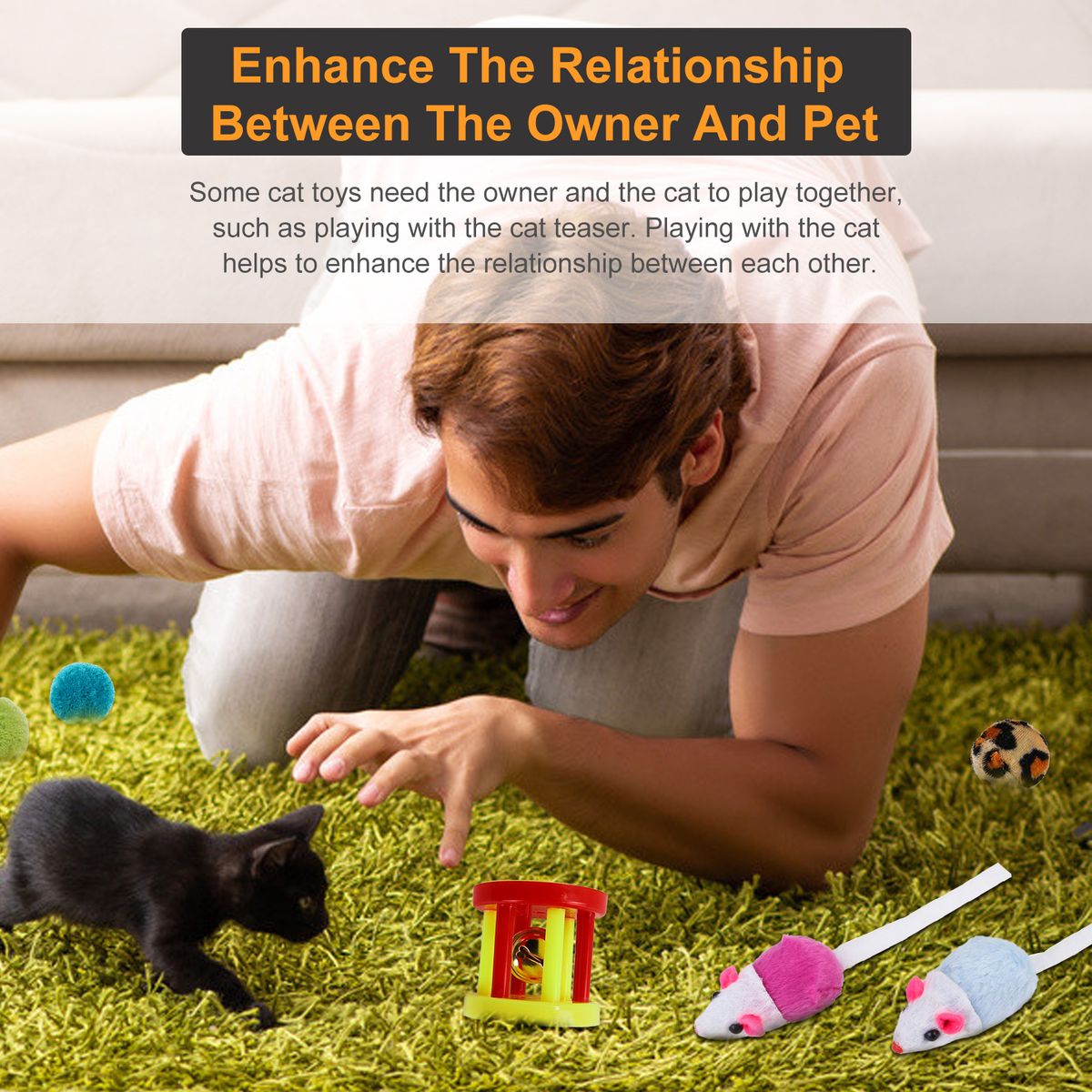 21PCS Cat Toy Kitten Toys Variety Pack Set Including Feather