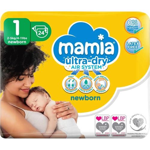 UK Newborn Diaper Size 1, 2-5kg (24x4 =96 Counts)
