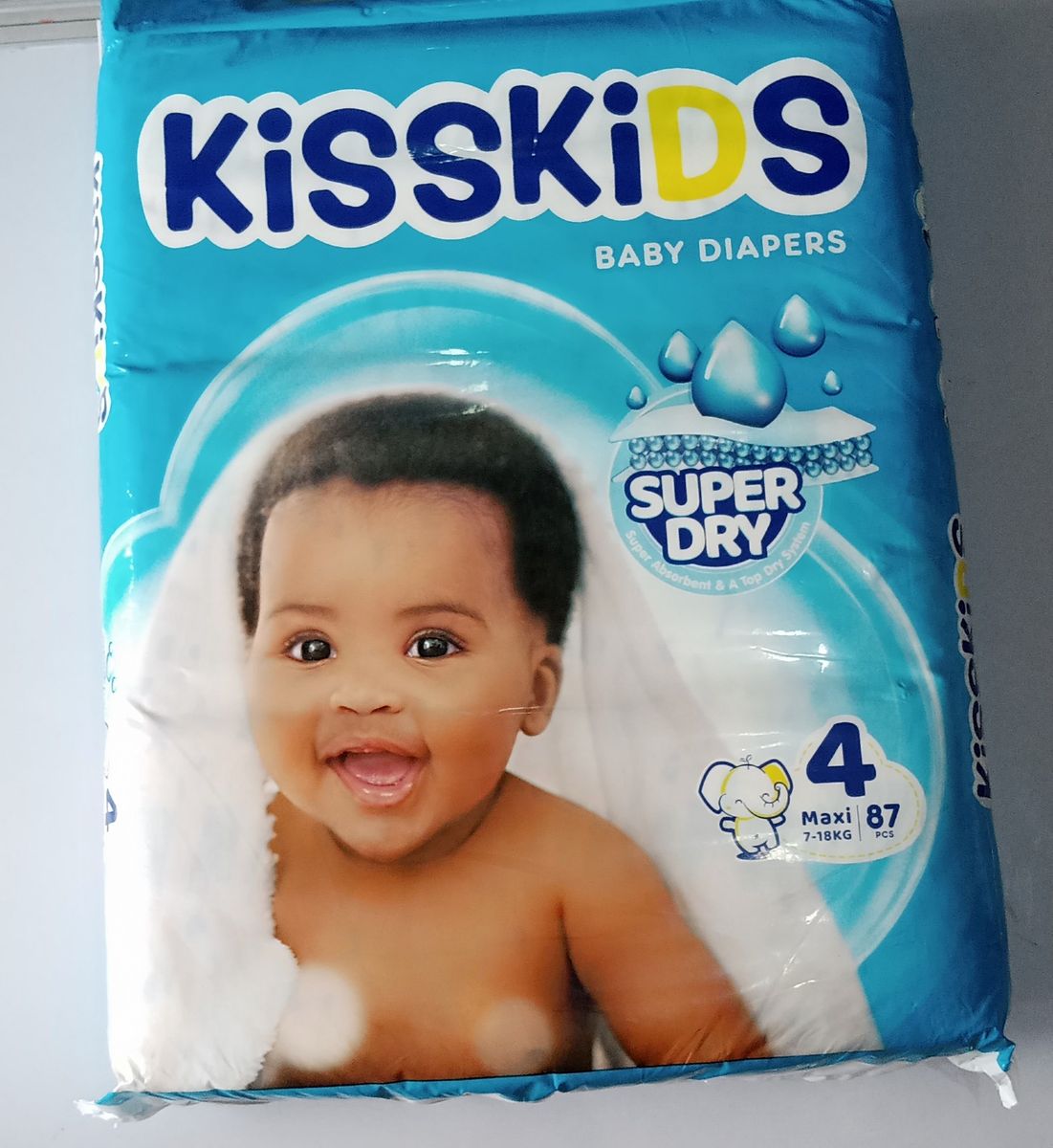 Kisskids Super Dry Diaper - Jumbo Size 4 (87 Count) 7 - 18kg (Maxi)