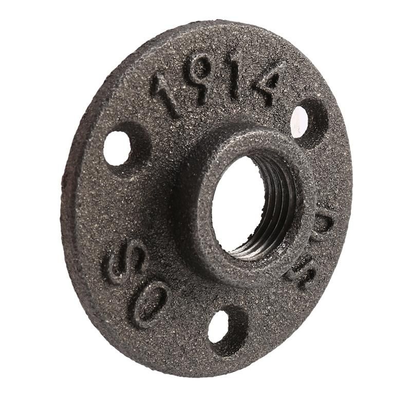 12 inch Black Cast Iron Pipe Fittings Floor Flange BSP Threaded