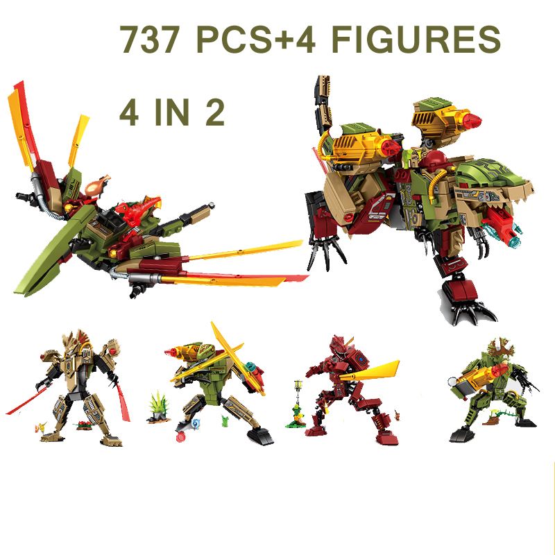 737 Pcs  Dinosaur Block Boat Compatible Jurassic Age Planet Brick Legodinosaur