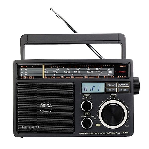 TR618 AM FM SW Portable Analog Radio With Digital MP3 Player Loud Volume Big Speaker Ideal For Home And Elder