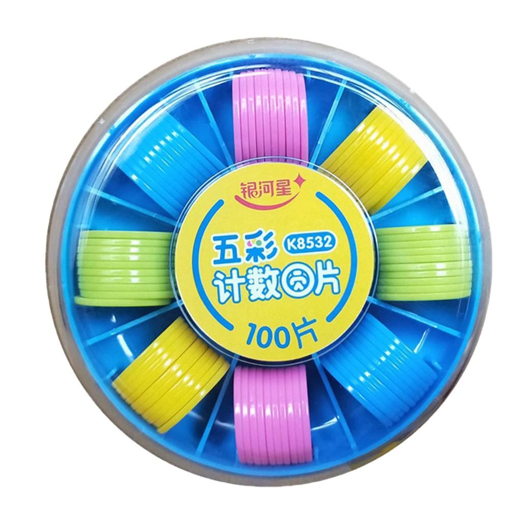 100Pcs Multi-Color Math Montessori Counters Kids Math Counting Toy W/