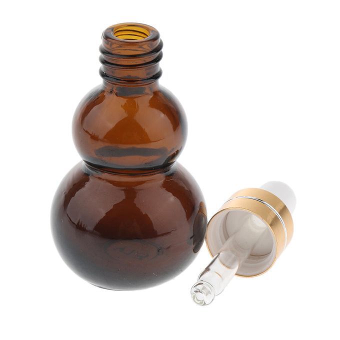 6pcs Amber Empty Refillable Glass Dropper Bottles For Essential Oil