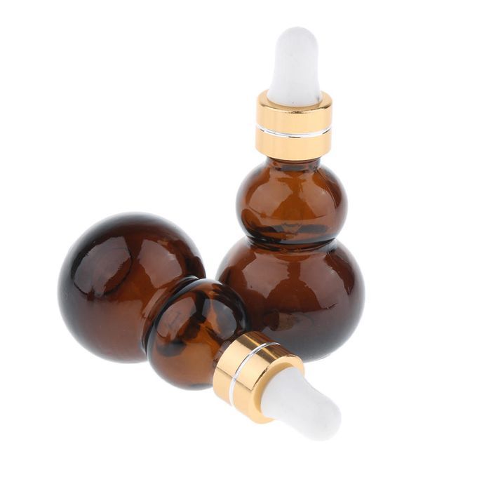 6pcs Amber Empty Refillable Glass Dropper Bottles For Essential Oil