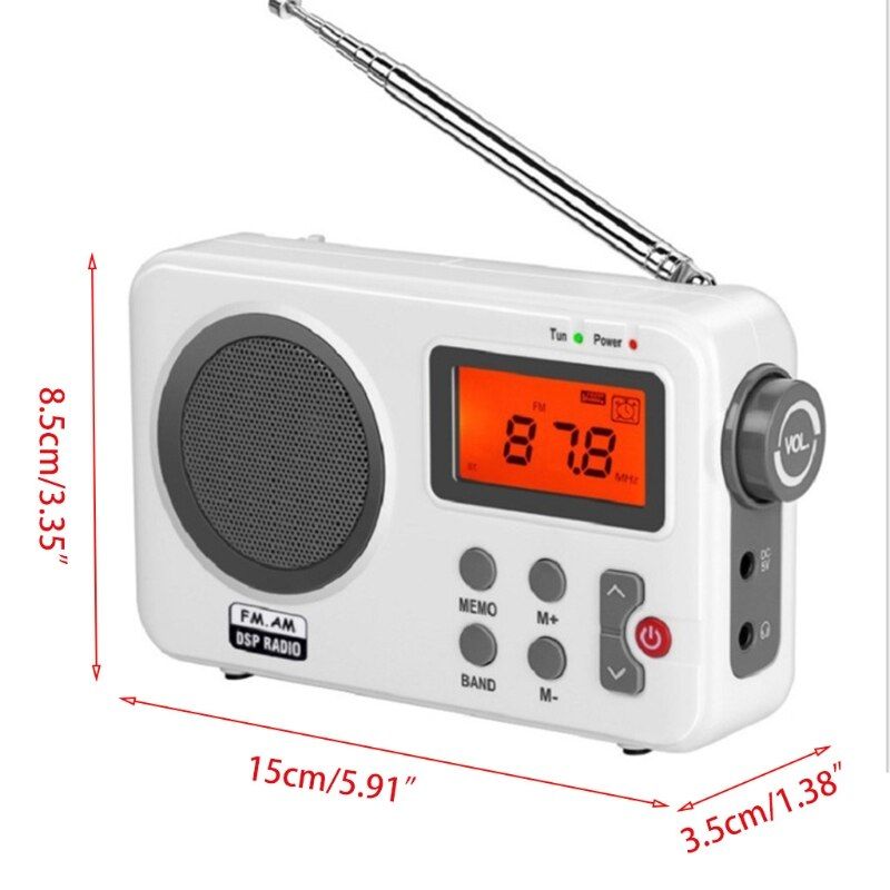 Lcd Display Radio Receiver Speaker Fm Am Digital Stereo Min