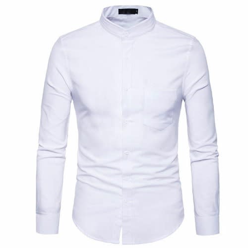 Men's Oxford Slim Fit - Long Sleeve Shirt - White