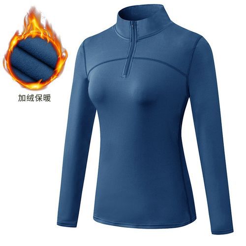 Women's Sport Tops,Autumn Winter Long Sleeve Running Gym Yoga T-Shirt（Blue）