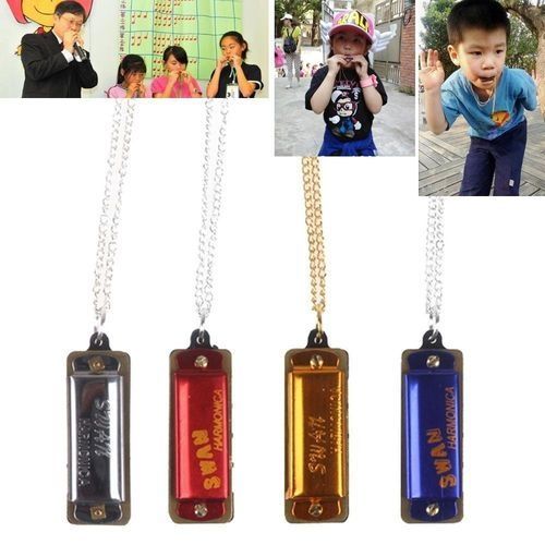 Mini 4 Hole 8 Tone Necklace Harmonica For Children's Gift