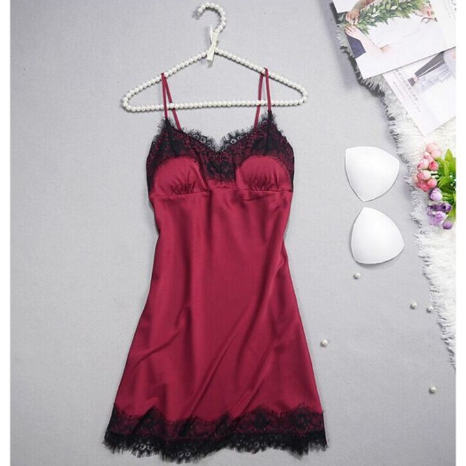 2x Women's Lace Pajamas Nightwear W/ Chest Pads For Bridal Shower