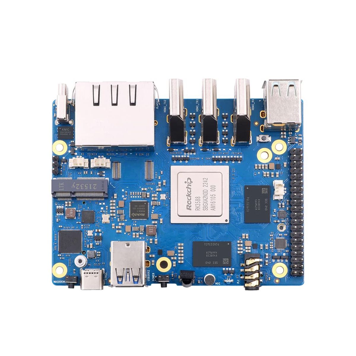 For Orange Pi 5 Plus Development Board 8G+64G EMMC Module RK3588 64Bit 2.5G M.2 Slot Support 2230 Wi-Fi 6 BT Module