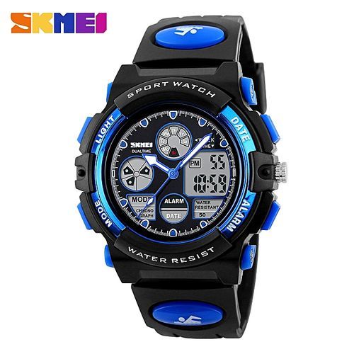 High Quality Children Sports Wristwatch Dual Movements Watch Light With Chronograph 5ATM Kids Alarm Water-proof Back By HonTai