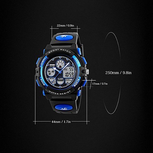 High Quality Children Sports Wristwatch Dual Movements Watch Light With Chronograph 5ATM Kids Alarm Water-proof Back By HonTai