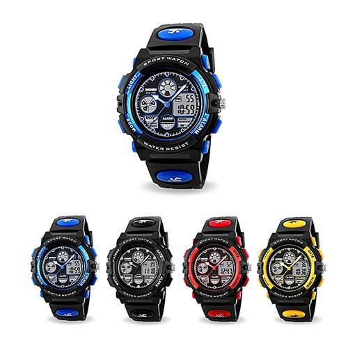 High Quality Children Sports Wristwatch Dual Movements Watch Light With Chronograph 5ATM Kids Alarm Water-proof Back By HonTai