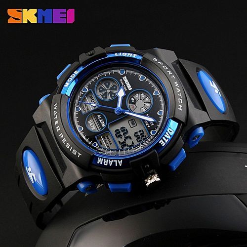 High Quality Children Sports Wristwatch Dual Movements Watch Light With Chronograph 5ATM Kids Alarm Water-proof Back By HonTai