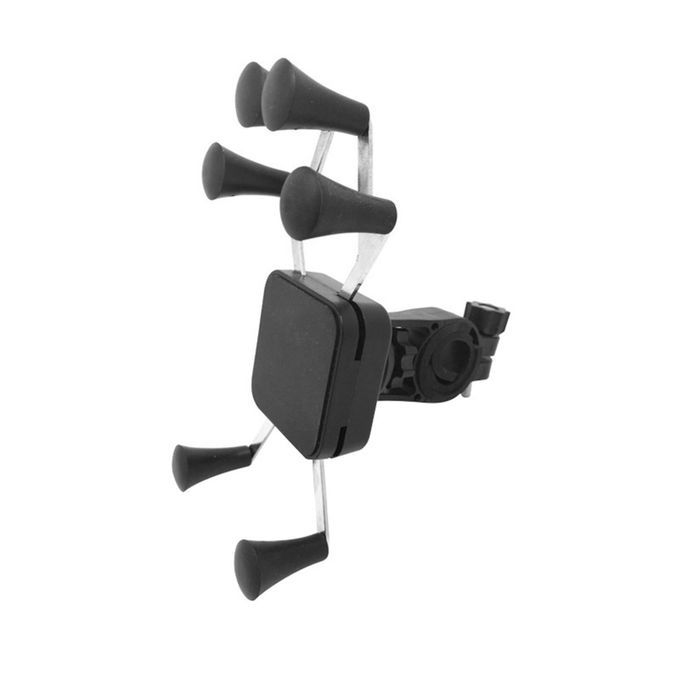 Portable Adjustable 6-Claw Handlebar Mobile Phone-Black