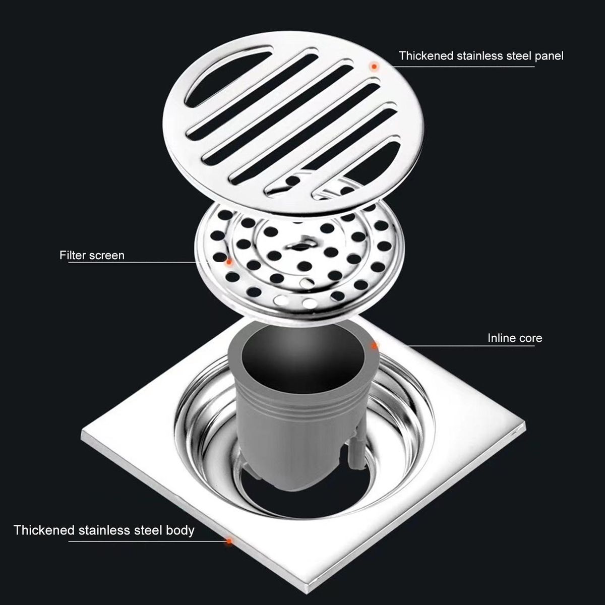 Sewer Strainer Shower Floor Drain Backflow Preventer Valve Sewer Core