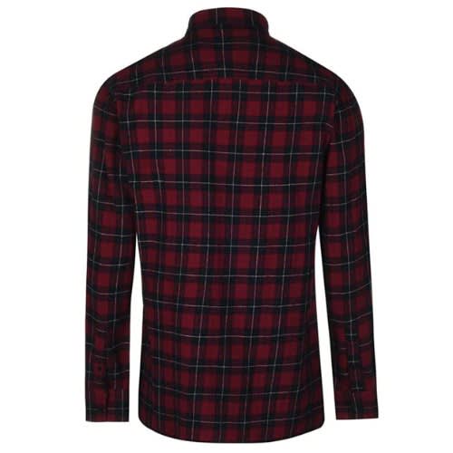 Long Sleeve Check Shirt Burgundy