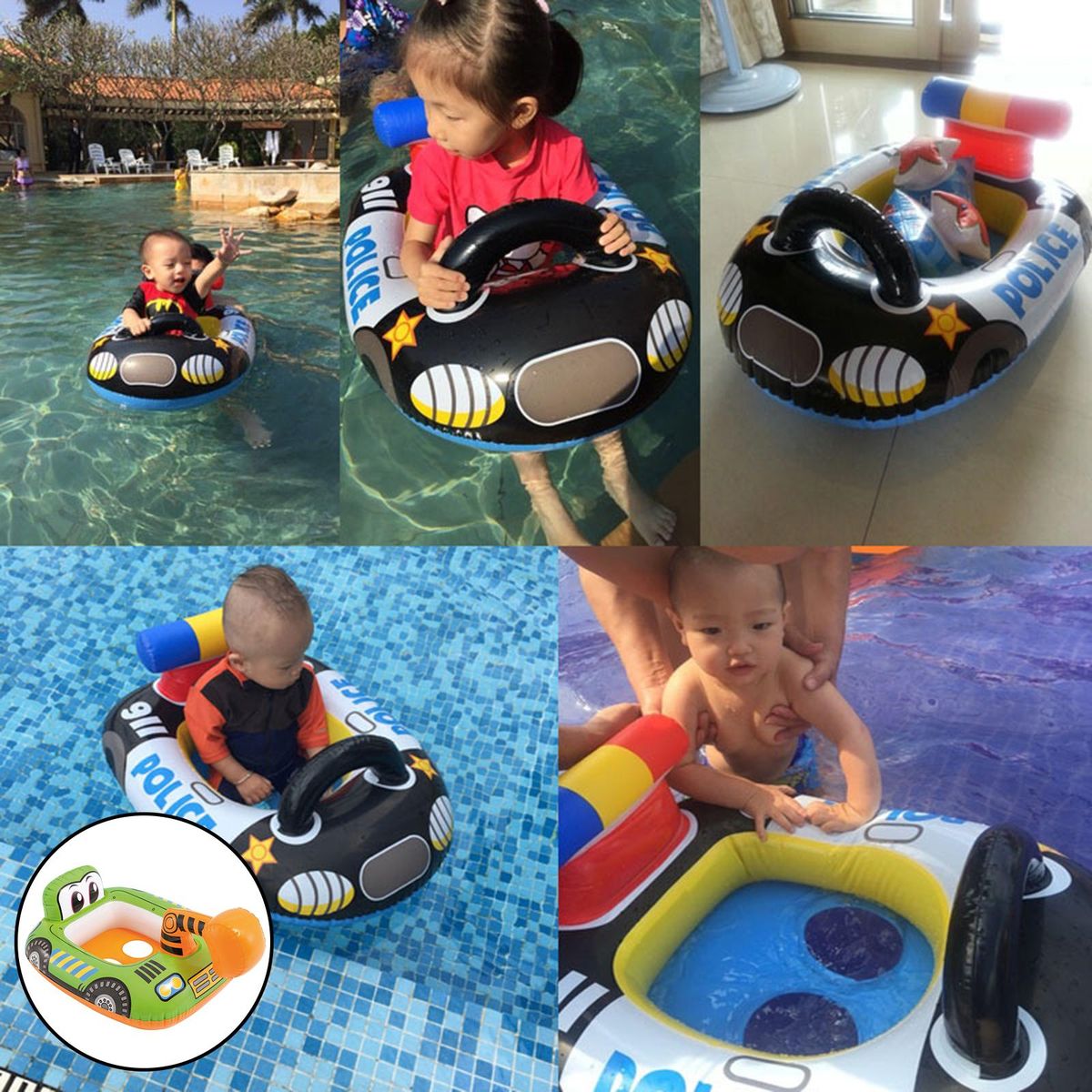 Baby Swimming Inflatable Float Seat Toddler Kid Water Pool Swim Green