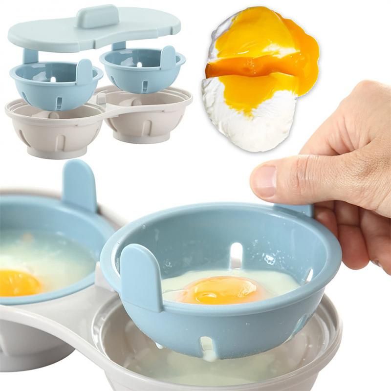 Egg Steamer Creative Two Round Shape Cooking Mold Microwave