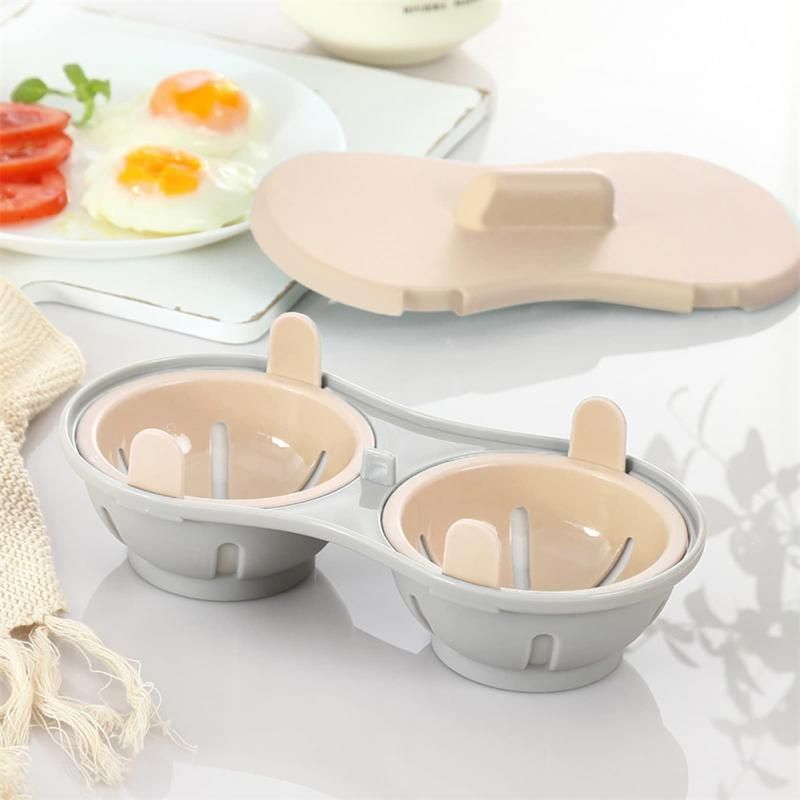 Egg Steamer Creative Two Round Shape Cooking Mold Microwave