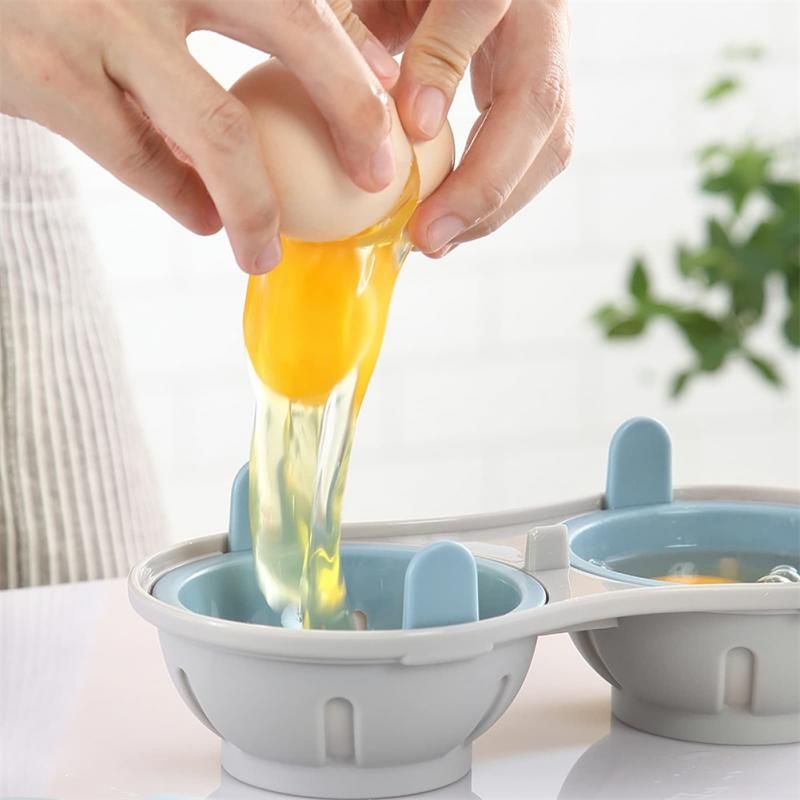 Egg Steamer Creative Two Round Shape Cooking Mold Microwave